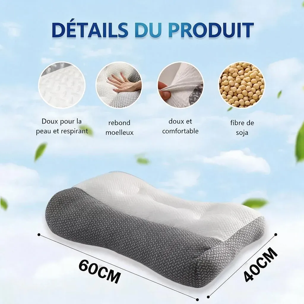 ComfiSleep | Oreiller Ergonomique à Double Hauteur