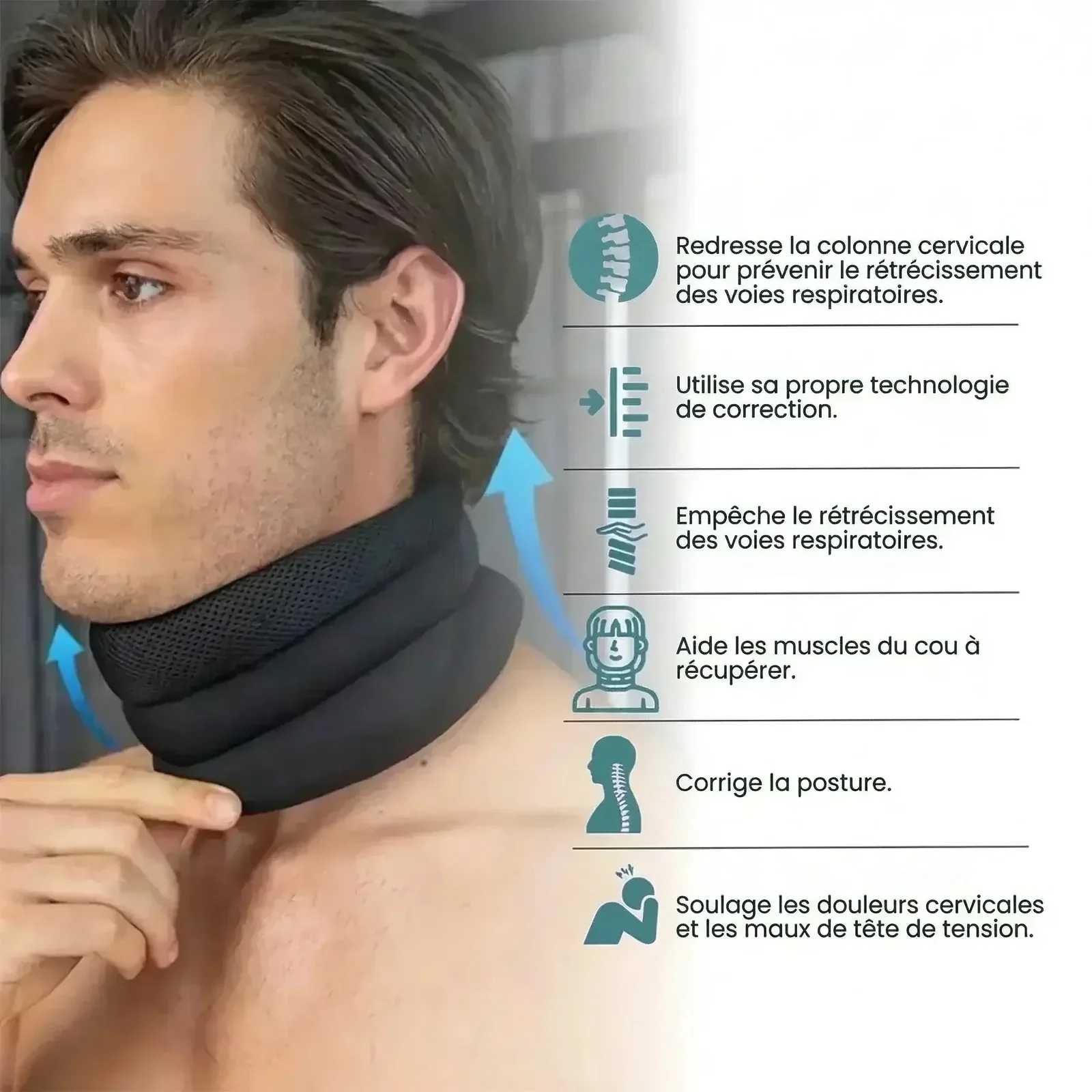 Que vous souffriez de ronflement ou d’apnée du sommeil, le CerviSleep est votre solution pour une nuit paisible et tranquille.