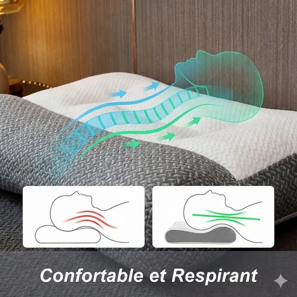 ComfiSleep | Oreiller Ergonomique à Double Hauteur