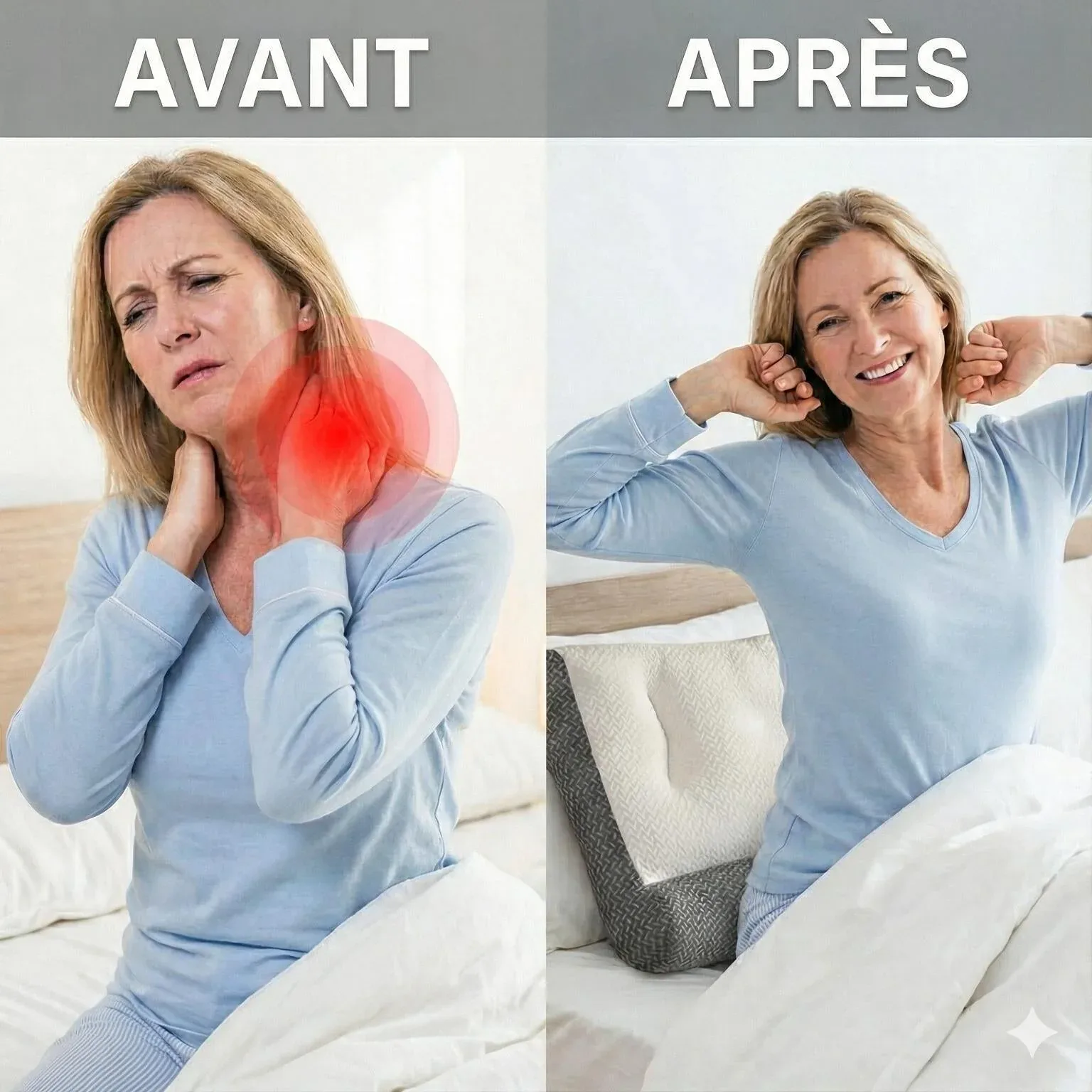 ComfiSleep | Oreiller Ergonomique à Double Hauteur